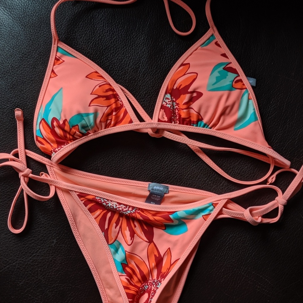 🆕Aerie - Pink Floral Bathing Suit Set - XS